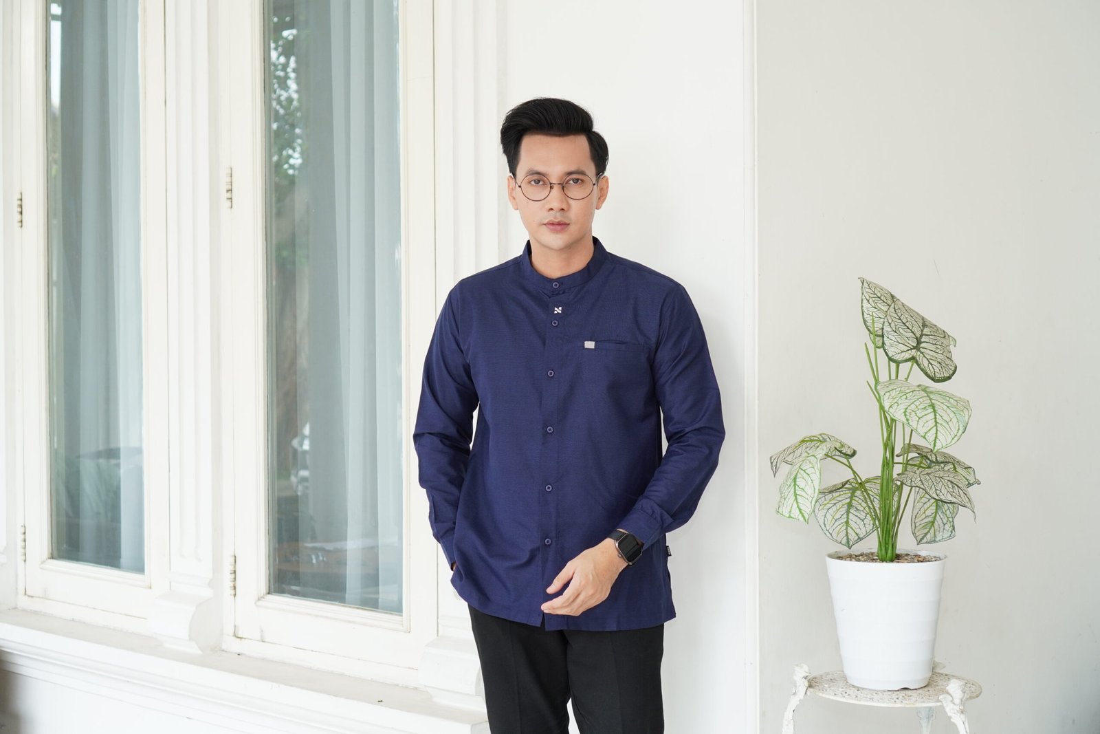 NIGOS Kemeja Koko Dewasa Akhtar Lengan Panjang